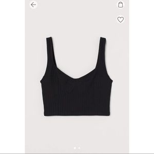 Rib-knit cropped tank top